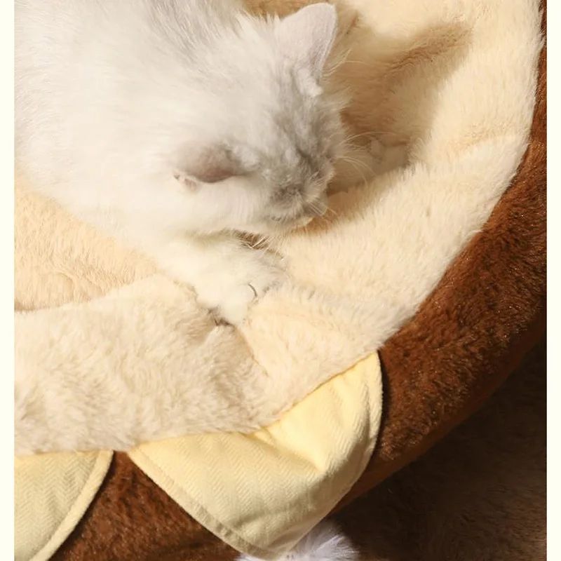 Round Plush Pet Sofa Bed Winter Warm Deep Sleep Cushion