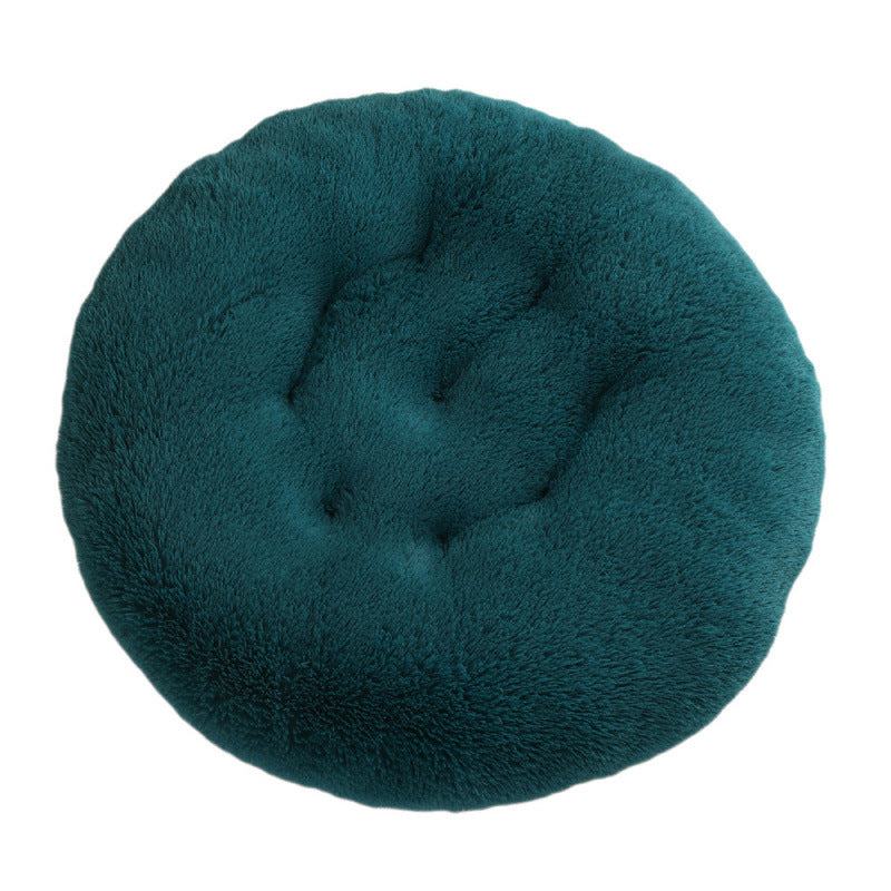 Round Plush Pet Bed Warm Sleeping Mat House