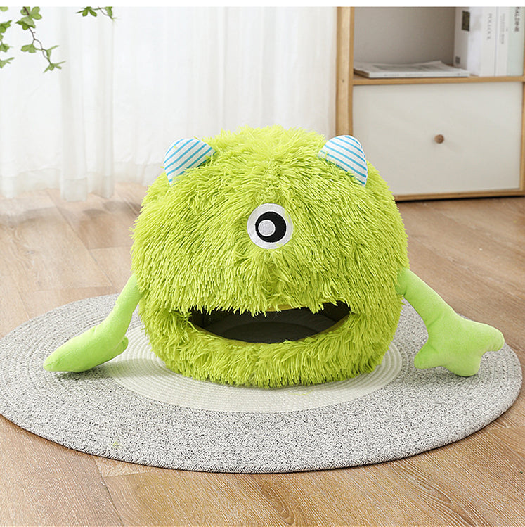Machine Washable Fluffy Round Pet Calming Bed Non Slip Cushion