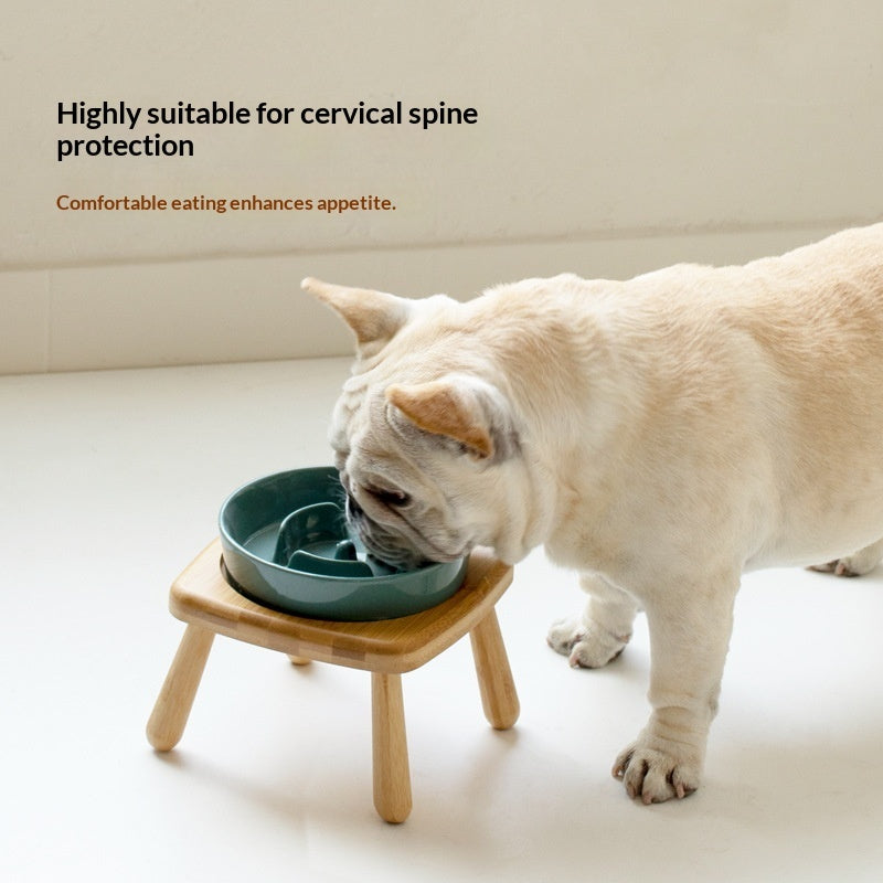 Pet Ceramic Slow Feeder Bowl Anti Choking Anti Spill
