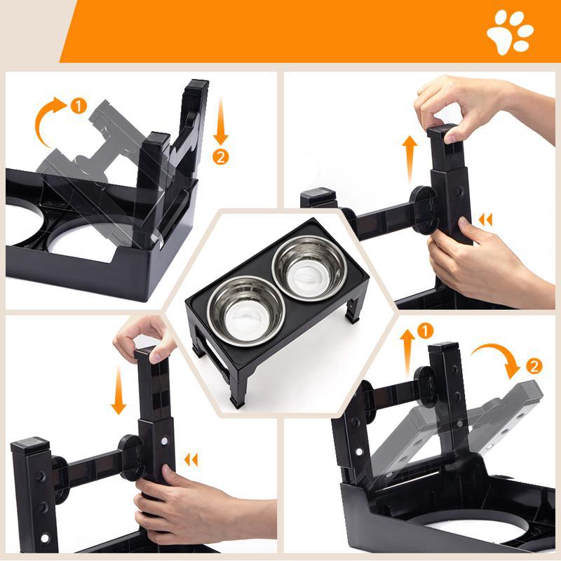 Anti Tumble Pet Feeding Bowl With Neck Support Stand