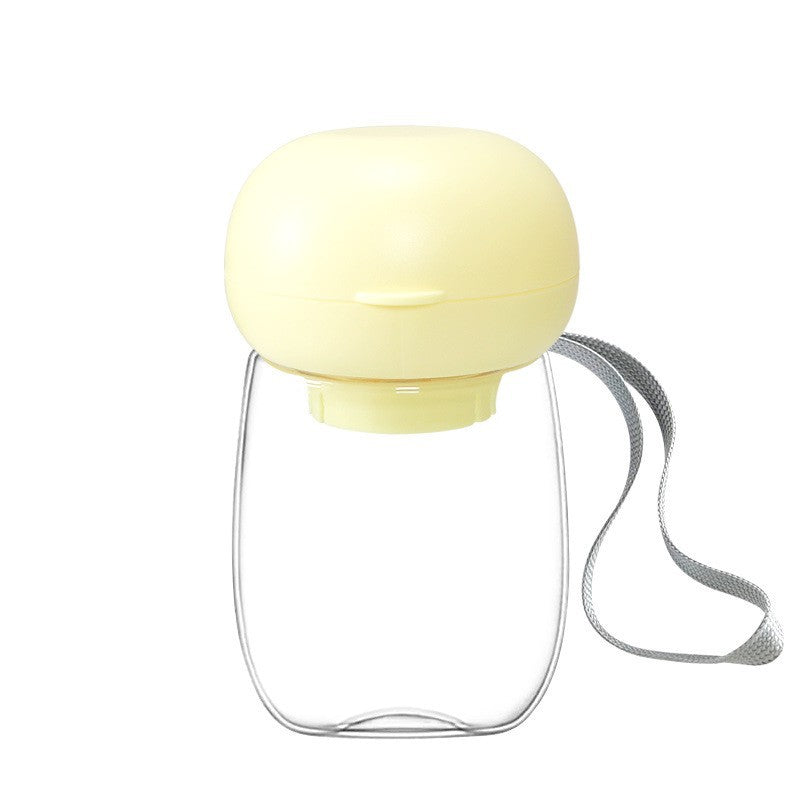 Portable Pet Water Bottle Travel Drinking Bowl With Lanyard