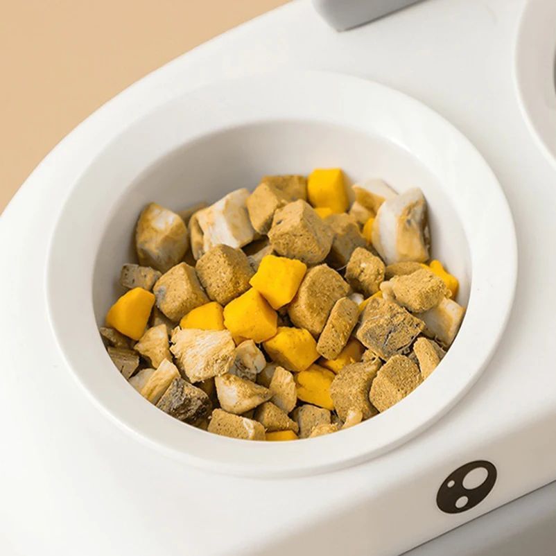 Duck Design Pet Double Bowl Feeding Tray Plastic Food Water Set