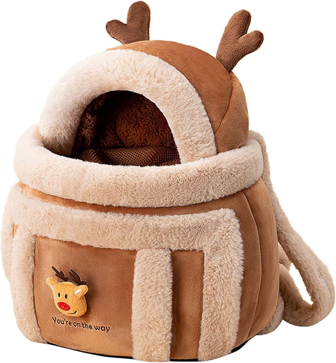 Pet Carrier Backpack Winter Plush Travel Bag