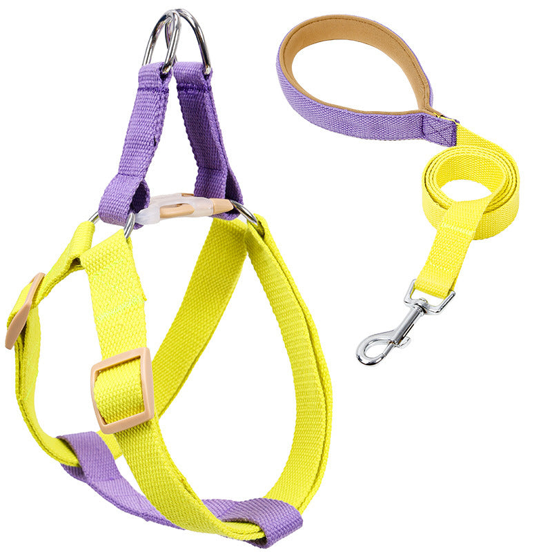 Color Drawstring Pet Vest Style Harness Leash Adjustable Walking Lead