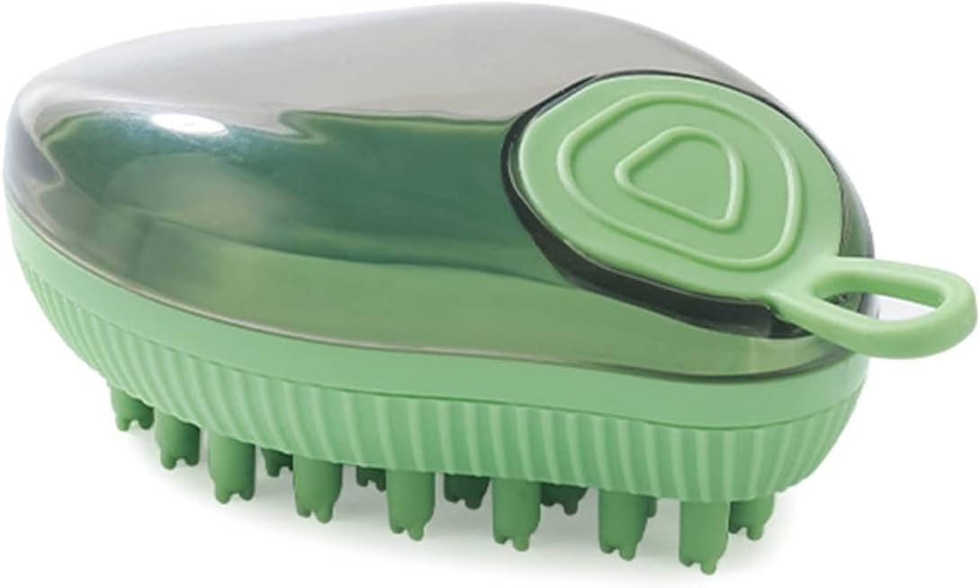 Silicone Soap Dispenser Bath Massage Grooming Pet Brush