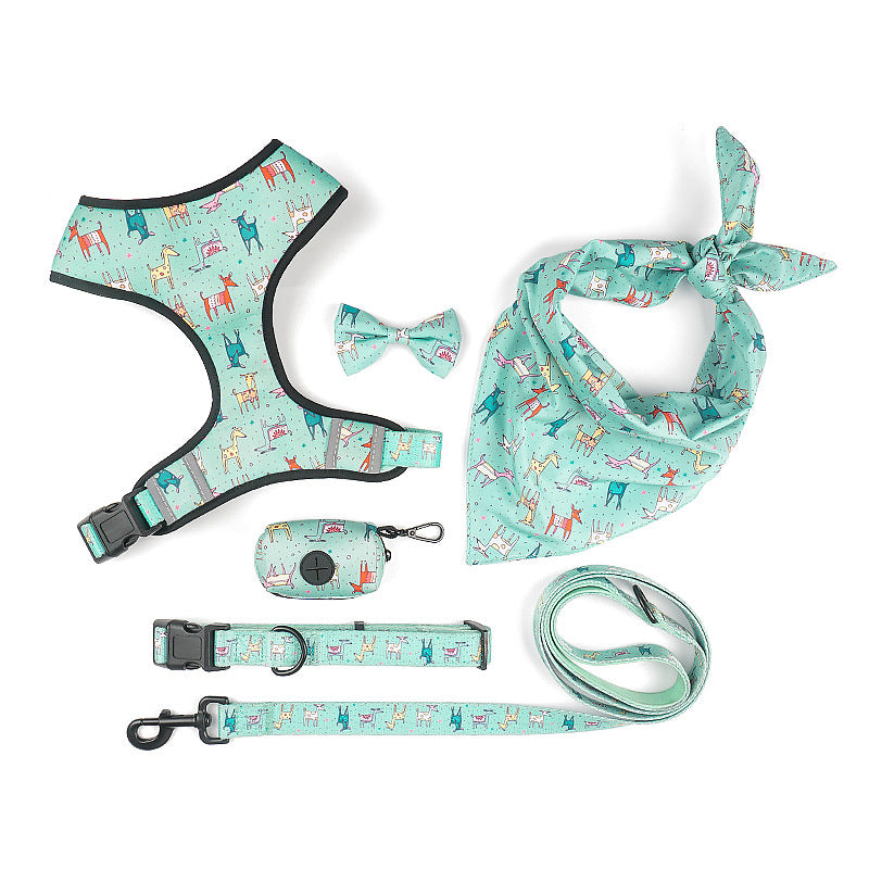 Bow Style Pet Harness Leash Set
