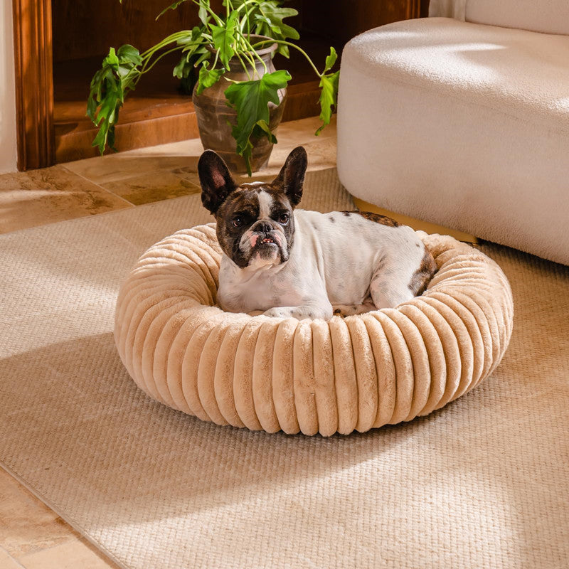 Pet Bed Plush Round Warm Mat Winter Sleeping House