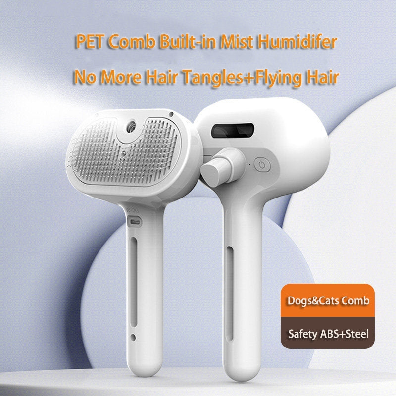 Self Cleaning Pet Grooming Brush With Mist Dematting Comb