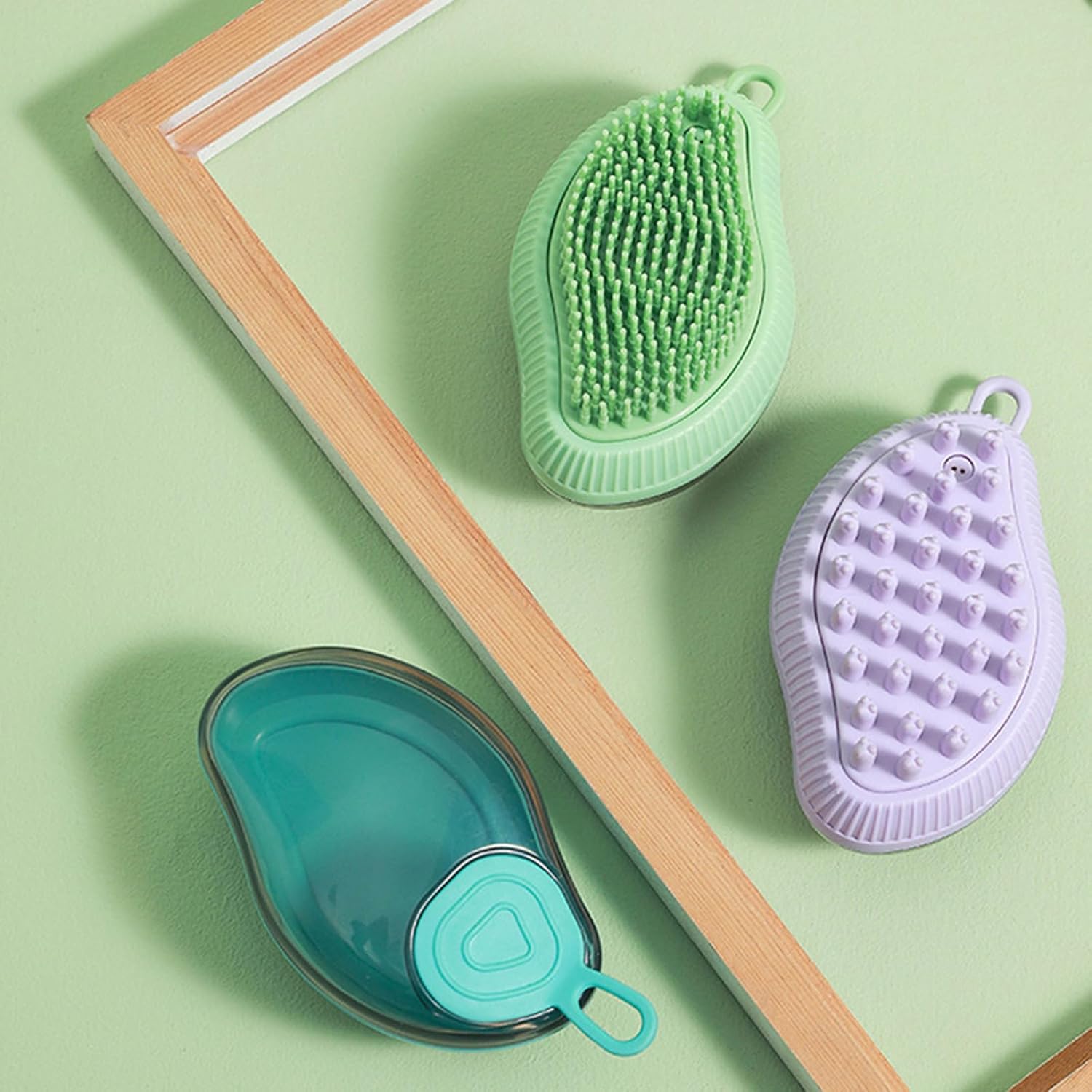 Silicone Soap Dispenser Bath Massage Grooming Pet Brush