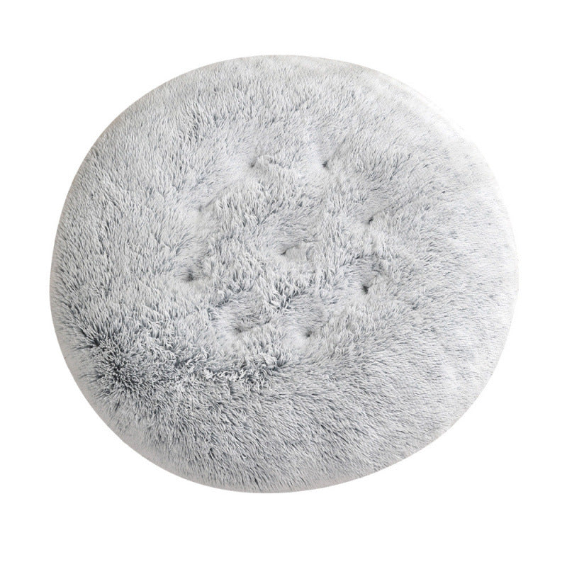 Round Plush Pet Bed Warm Sleeping Mat House