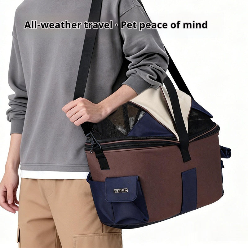 Foldable Pet Canvas Rear Seat Carrier Bag For Travel