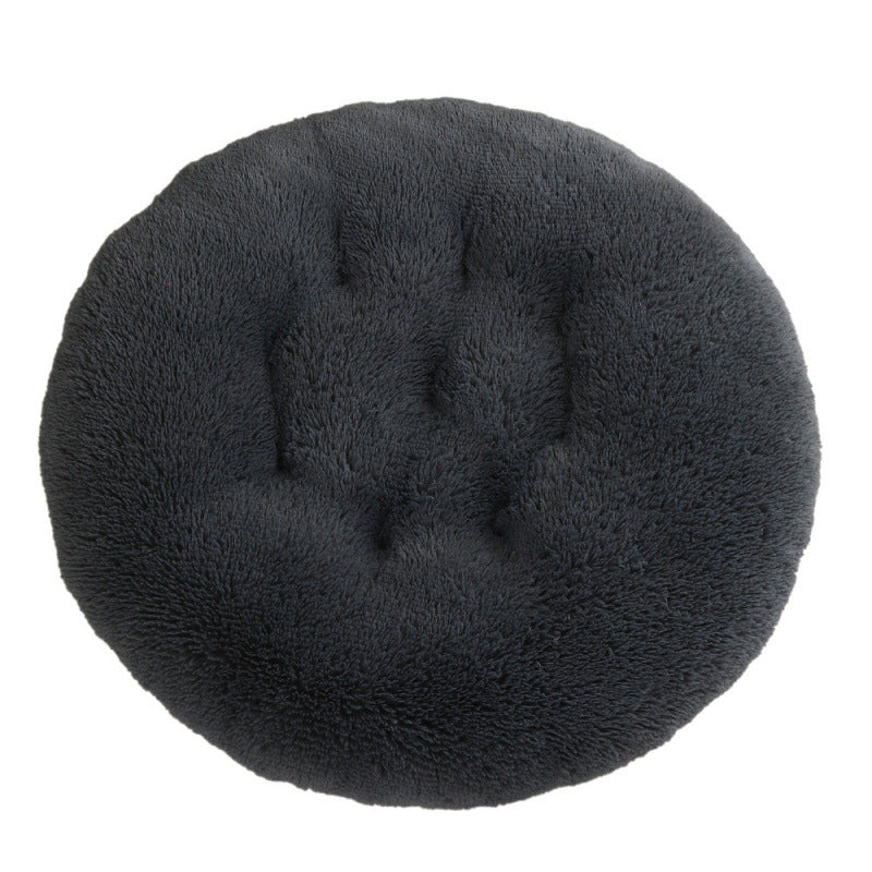 Round Plush Pet Bed Warm Sleeping Mat House