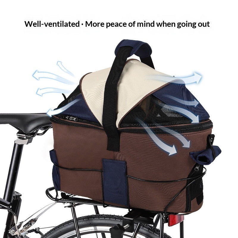 Foldable Pet Canvas Rear Seat Carrier Bag For Travel