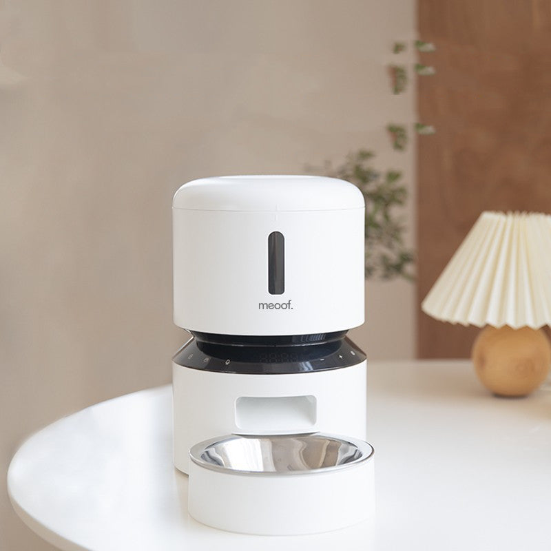 Capsule Style Automatic Pet Feeder Double Bowl System