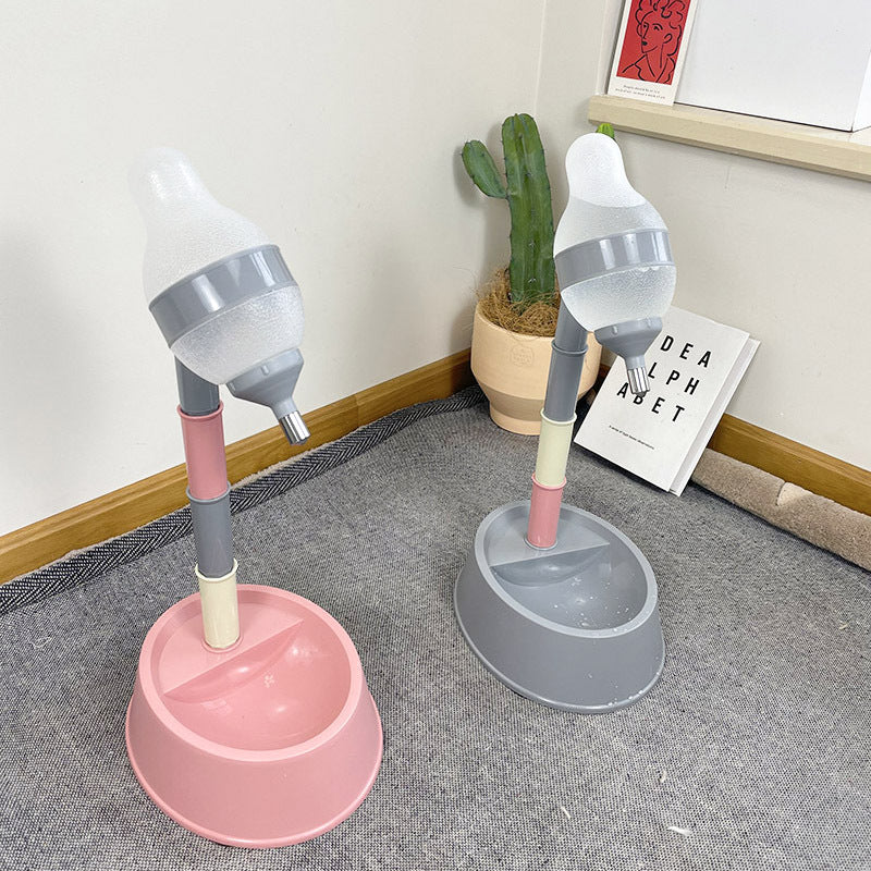 Adjustable Height Pet Water Dispenser Fountain Stand Bowl