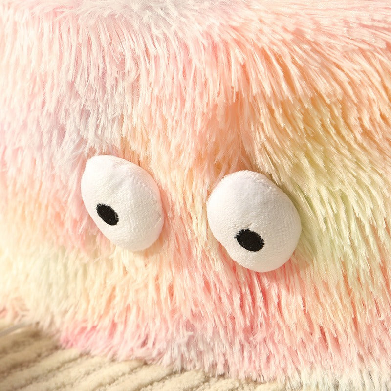 Cute Monster Design Round Pet Winter Bed Warm Cozy Nest
