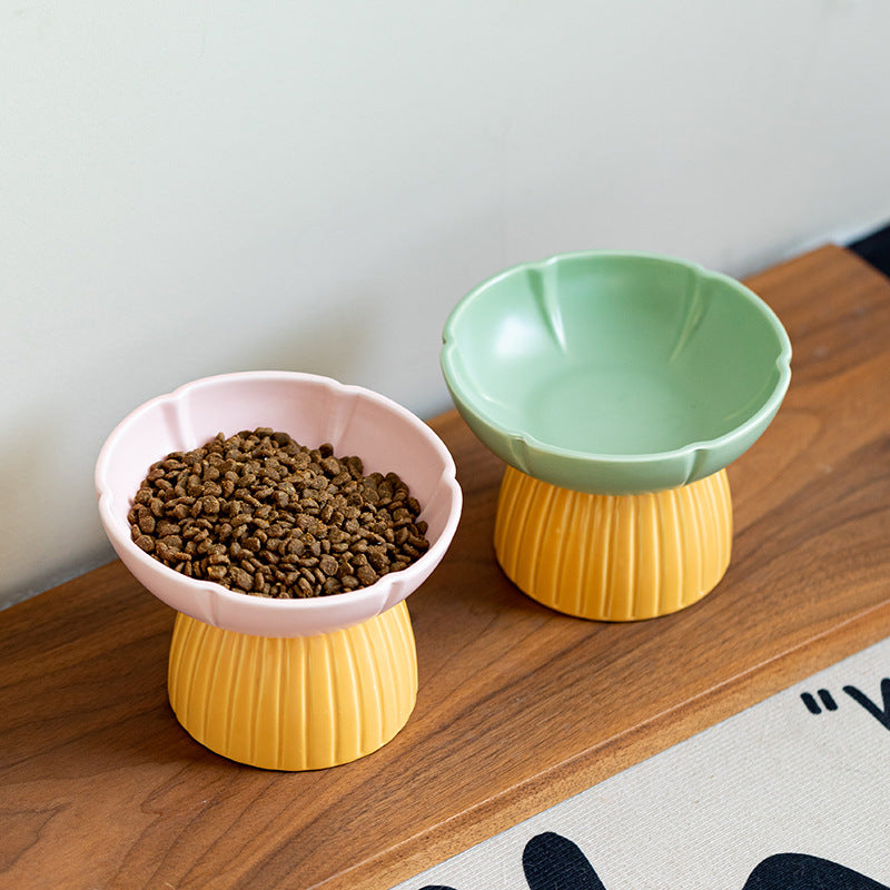 Macaron Color Ceramic Pet Feeding Bowl Food Dish