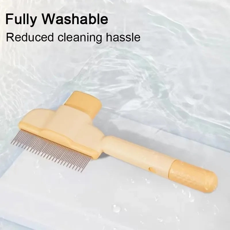 One Click Pet Grooming Brush Gentle Hair Removal Anti Mite Tool