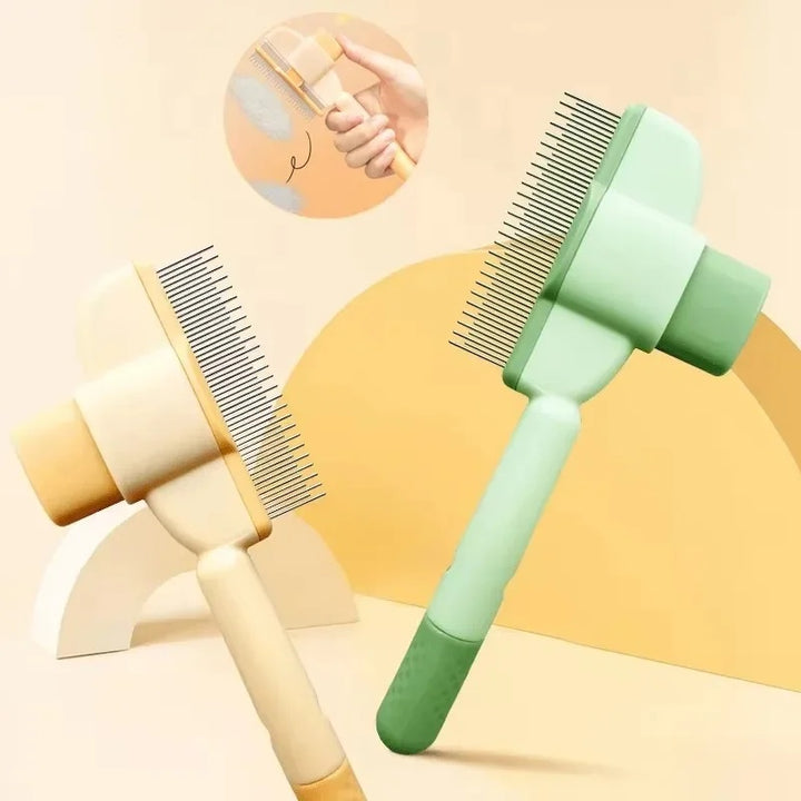 One Click Pet Grooming Brush Gentle Hair Removal Anti Mite Tool