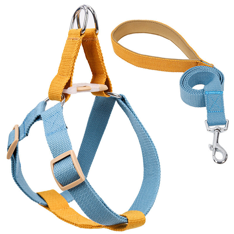 Color Drawstring Pet Vest Style Harness Leash Adjustable Walking Lead