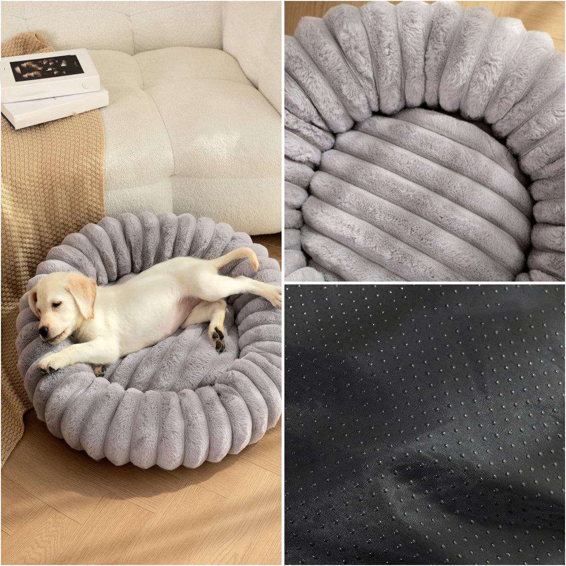 Plush Round Pet Nest Warm Winter Sleeping Bed Cozy Kennel