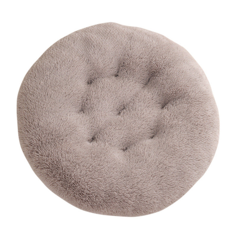 Round Plush Pet Bed Warm Sleeping Mat House