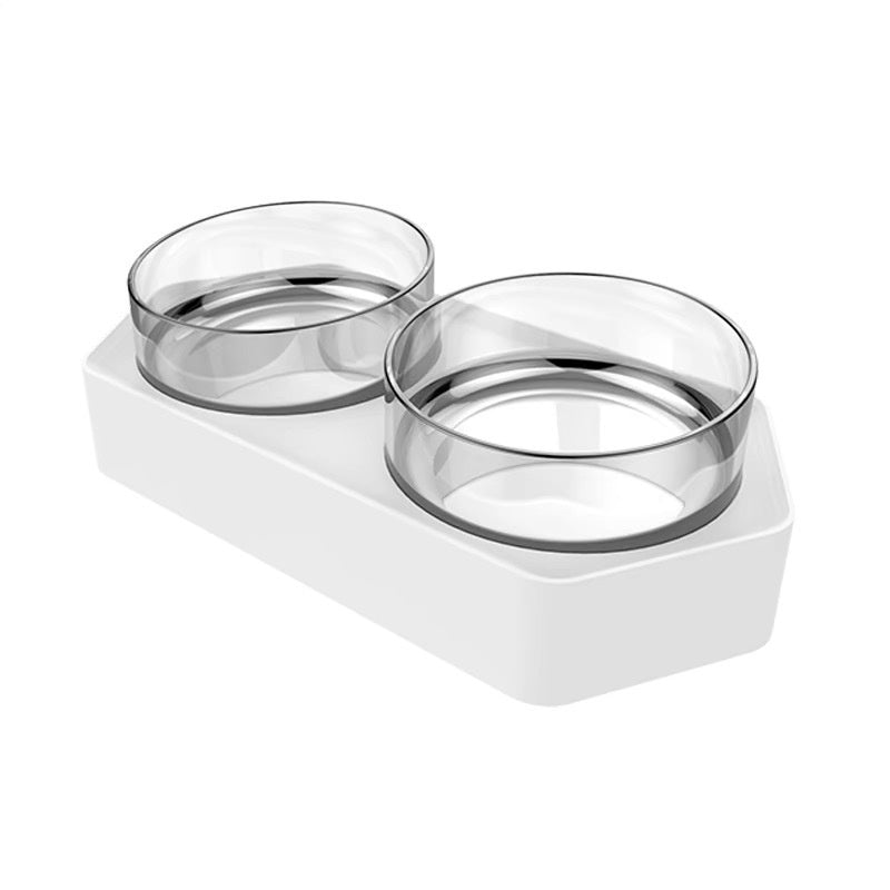 Ceramic Double Bowl Pet Feeding Stand Spine Support