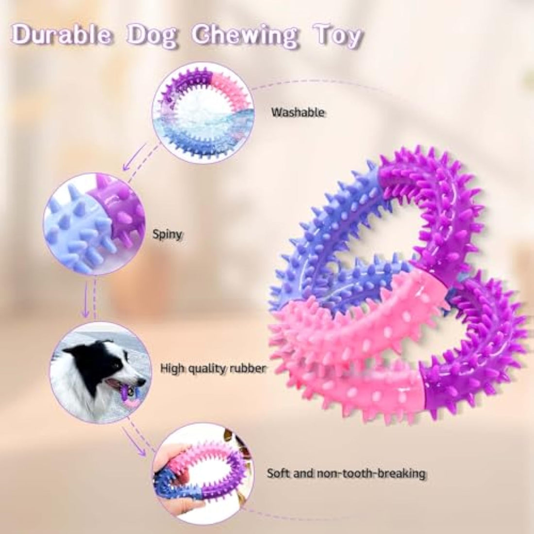 Rubber Ring Chew Teething Toy For Pets