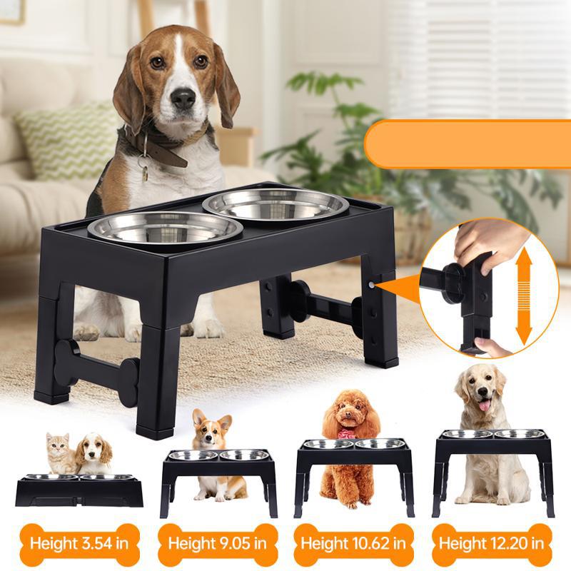 Anti Tumble Pet Feeding Bowl With Neck Support Stand