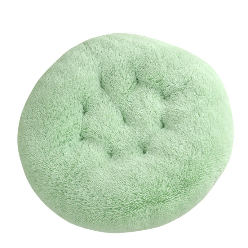 Round Plush Pet Bed Warm Sleeping Mat House