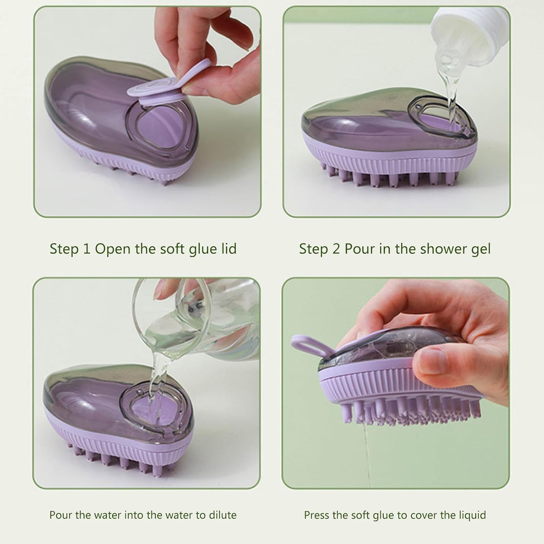 Silicone Soap Dispenser Bath Massage Grooming Pet Brush