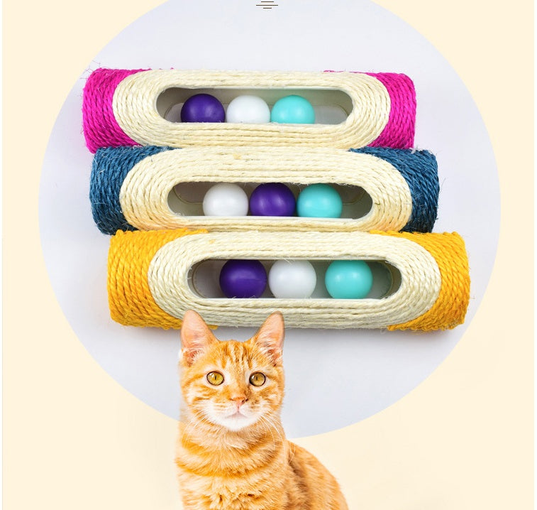 Long Sisal Drum Three Piece Scratch Pet Toy