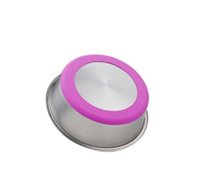 Silicone Stainless Steel Pet Feeding Bowl Durable Food Dish