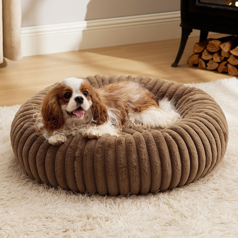 Pet Bed Plush Round Warm Mat Winter Sleeping House