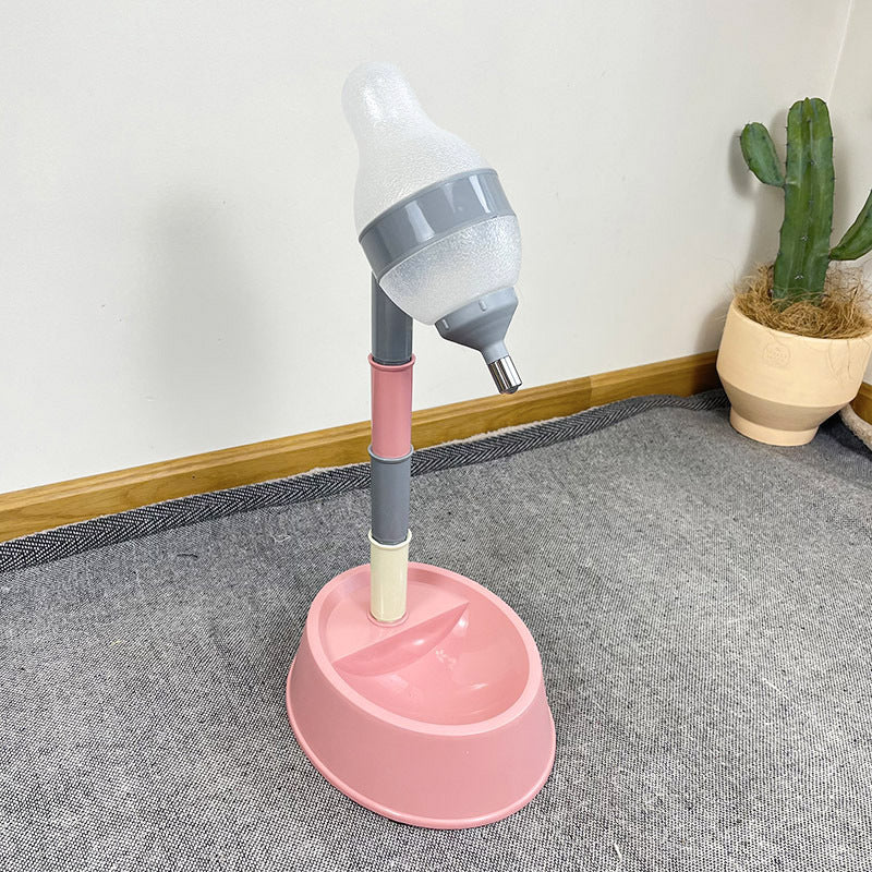 Adjustable Height Pet Water Dispenser Fountain Stand Bowl
