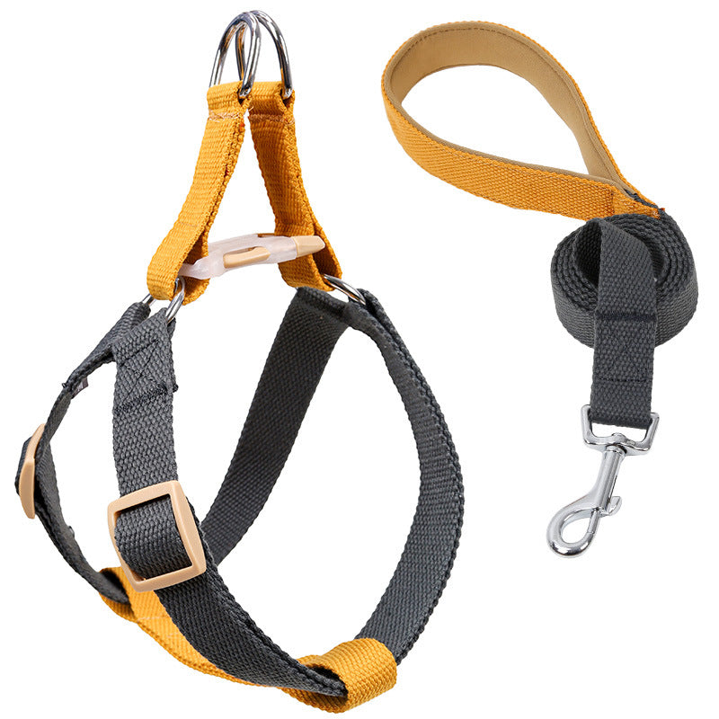Color Drawstring Pet Vest Style Harness Leash Adjustable Walking Lead