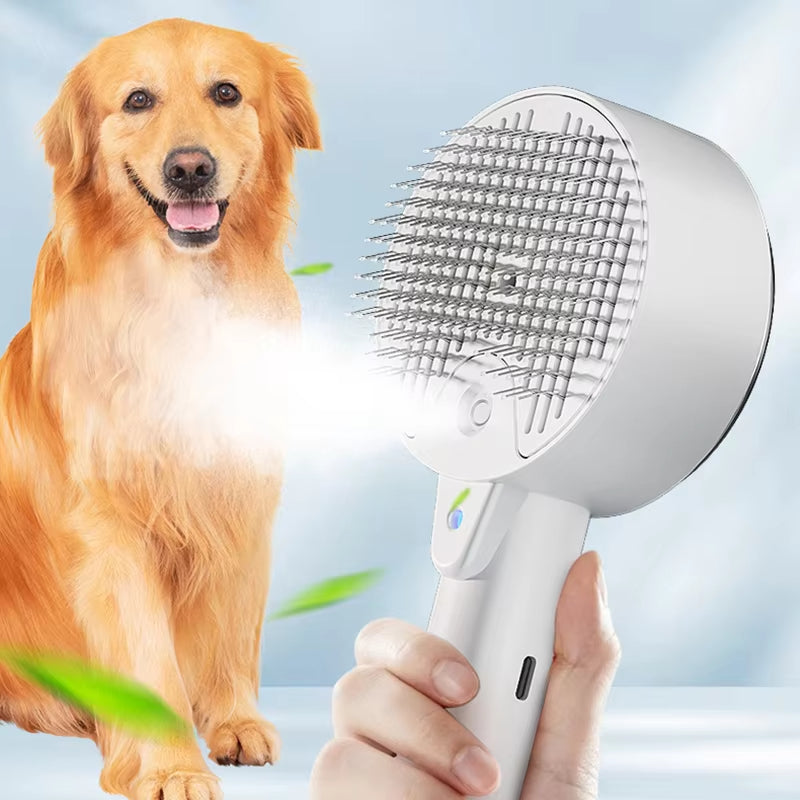 3 In 1 Electric Pet Steam Grooming Brush Massage Comb Tool