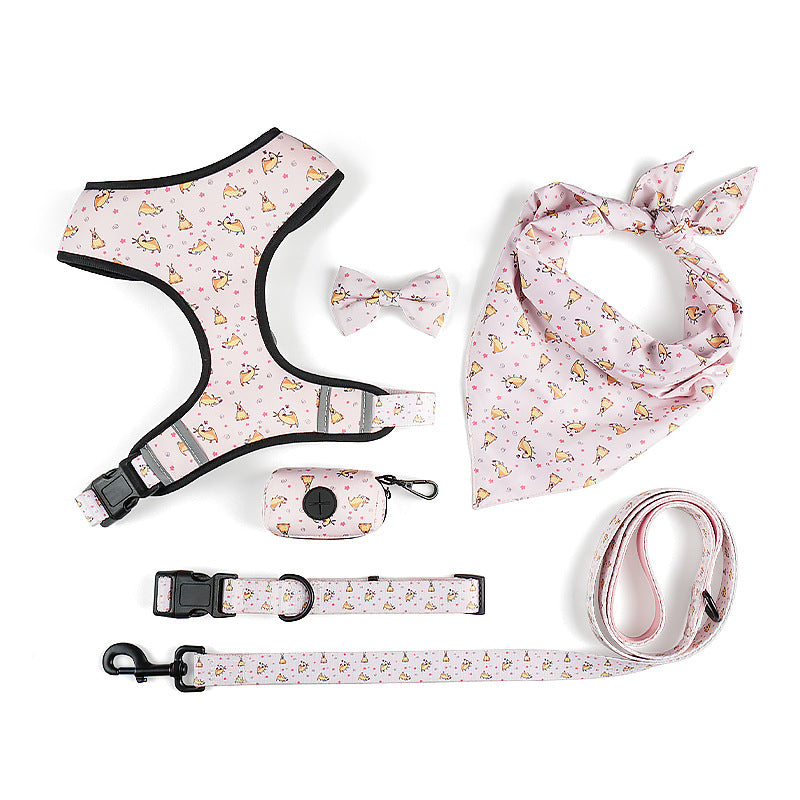 Bow Style Pet Harness Leash Set