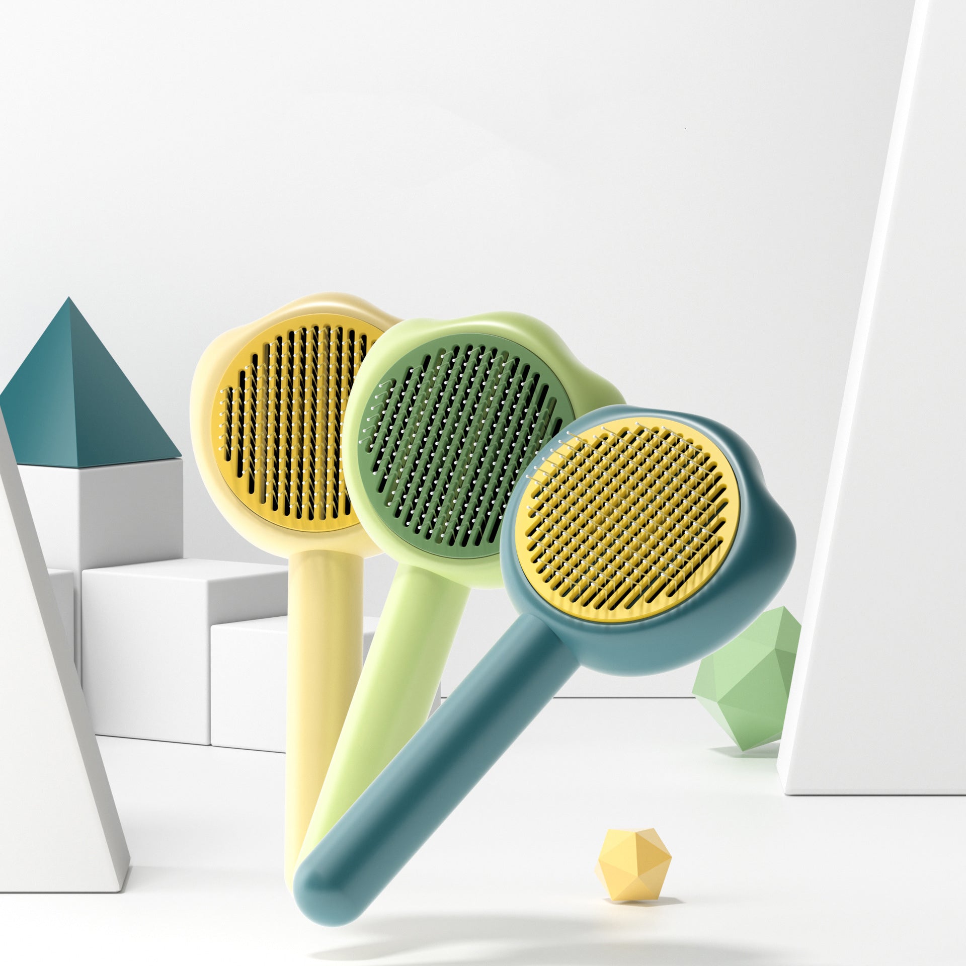 Self Cleaning Pet Grooming Comb Hair Removal Brush Cute Handle